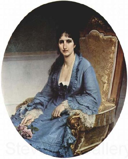 Francesco Hayez Portrait of Antonietta Negroni Prati Morosini, Oval Norge oil painting art
